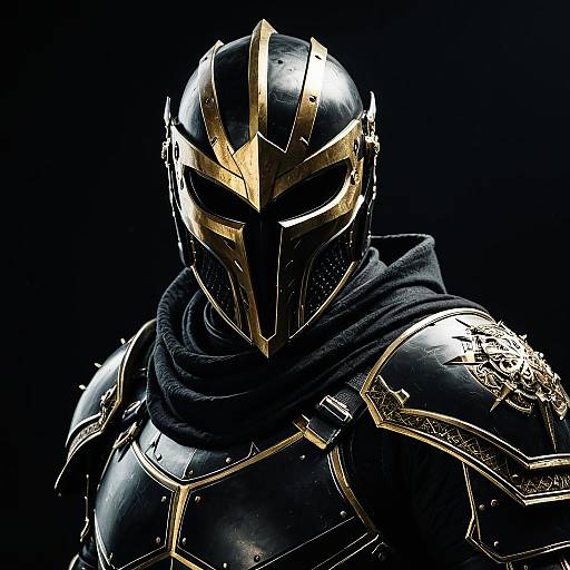 Gilded Shadow Assassin in Black Armor