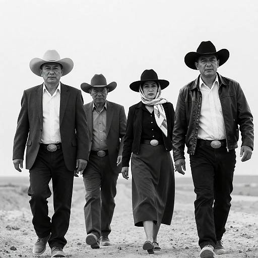 Dramatic Cowboy Walk in the Desert