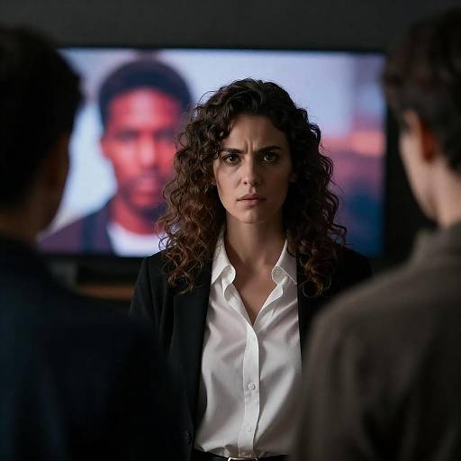 Intense Portrait Amidst Blurred Chaos