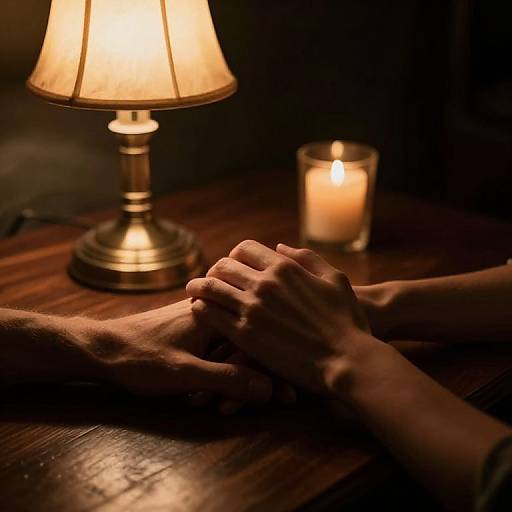 Intimate Hands in Cozy Glow