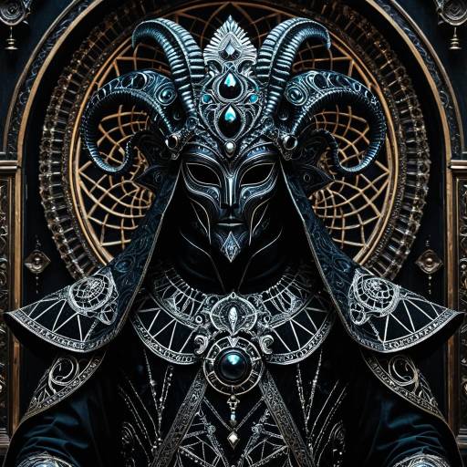 Hyper-Realistic Dark Deity in Alien Garb