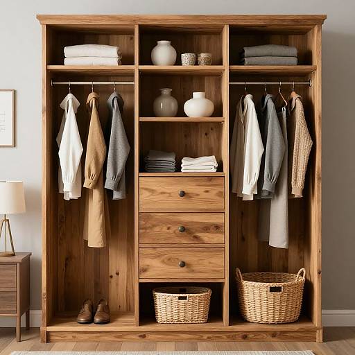 Rustic Wooden Closet Interior Design