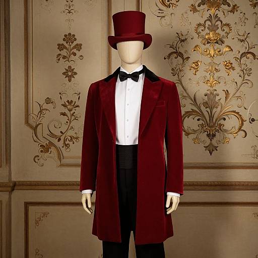 Elegant Vintage Mannequin in Red Coat