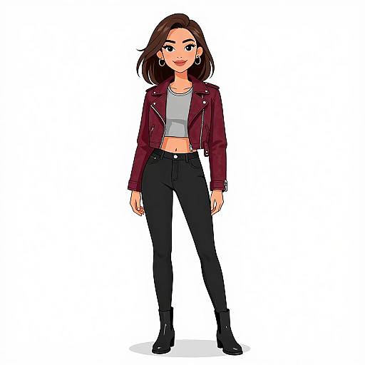 Smiling Woman in Stylish Streetwear