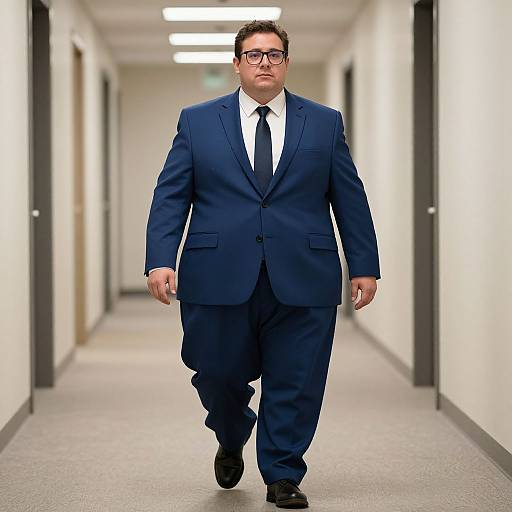 Chubby Man in Office Suit