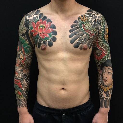 Vibrant Japanese-Style Full Sleeve Tattoo