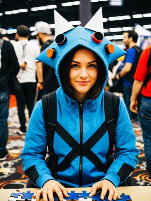 Cosplayer in Dynamons Puzzle Evolution Costume at Convention