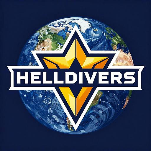 Stylized Super Earth Flag with Helldivers