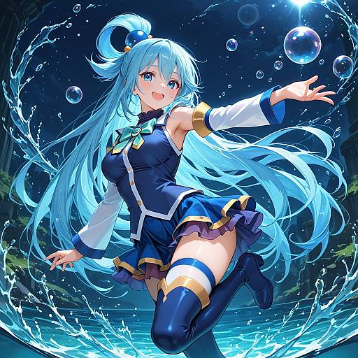 Aqua from Konosuba in Detailed Style