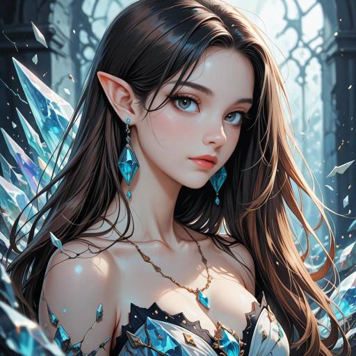 Enchanting Girl with Shards and Gems
