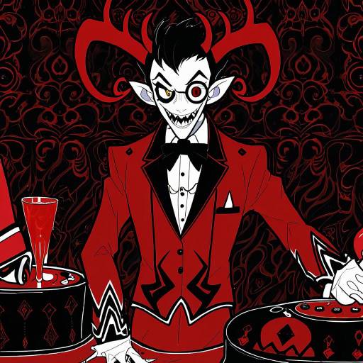 Illustration of Alastor (hazbin hotel), hazbin hotel in the style of Samidare (hoshi)