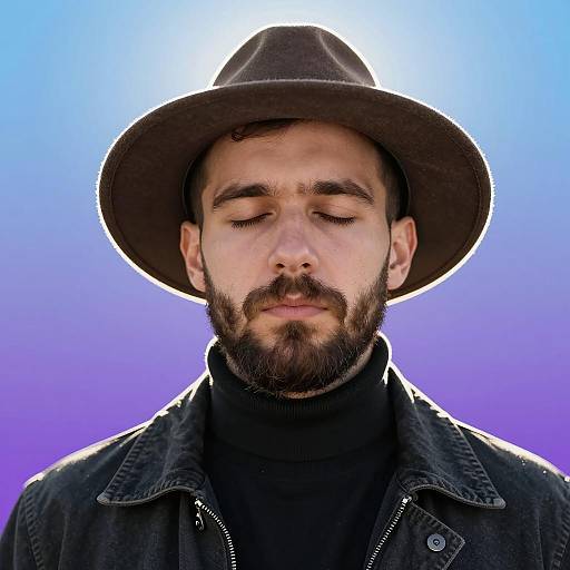 Portrait of a Serious Bearded Man