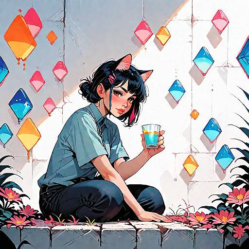 Cat by Glass Wall Test Subject