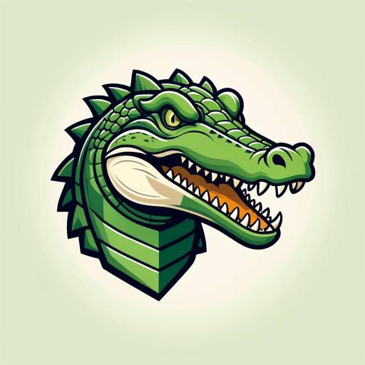 Aggressive Cartoon Alligator Head
