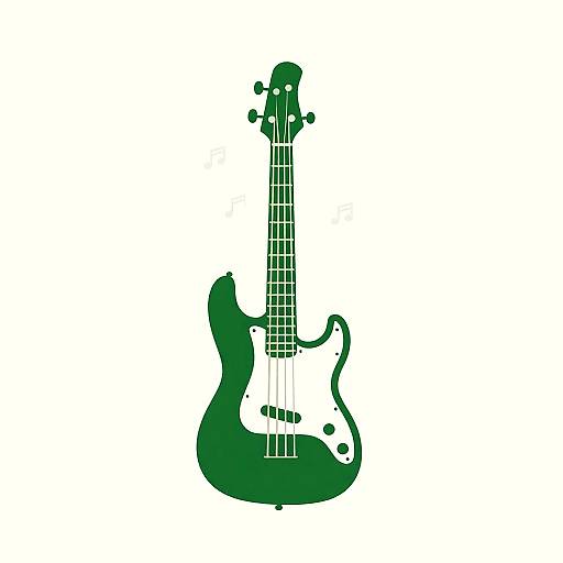 Minimalist Bass Guitar Outline Design