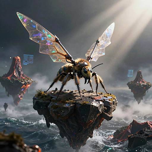 Nano-Wasp Commander Over Volcanic Isles