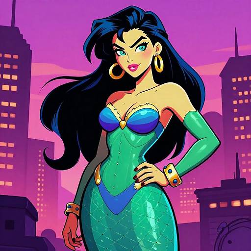 Vibrant Lilith Siren Comic Illustration