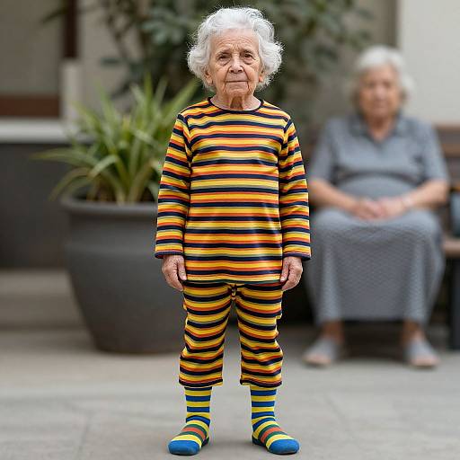 Gangsta Granny Costume Portrait Outdoors