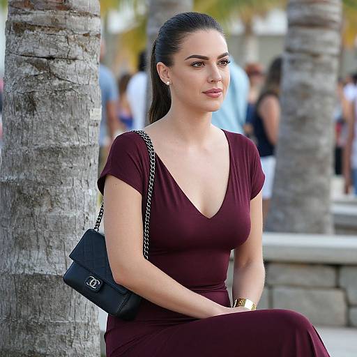 Elegant Woman in Tropical Setting