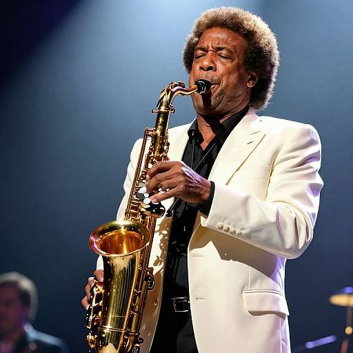 Passionate Saxophonist on Stage