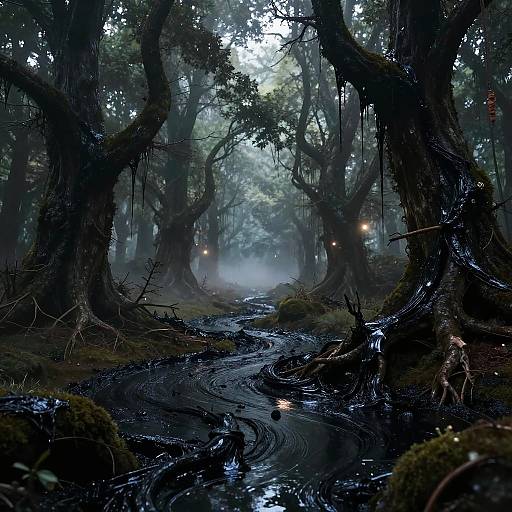 Surreal Tarpit Fantasy Landscape