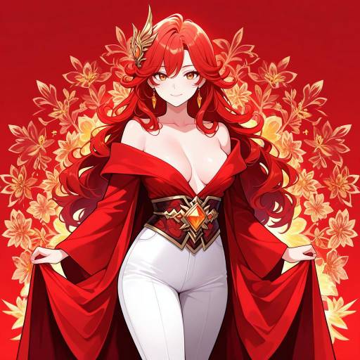 Brave Phoenix in Rich Red Elegance Brave Phoenix in Rich Red Elegance