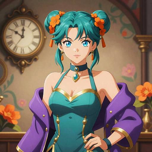 Steampunk Woman with Teal Hair