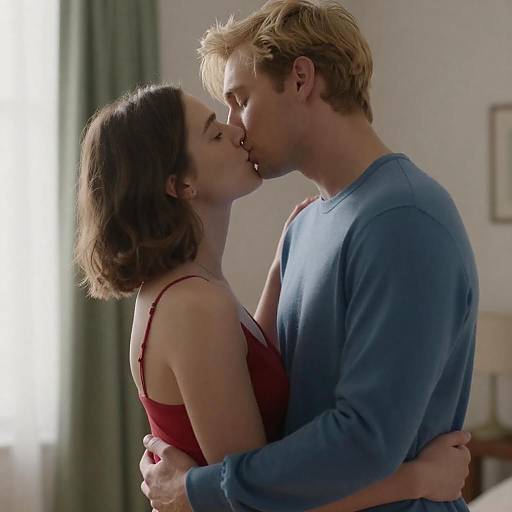 Intimate Kiss Between Loving Couple