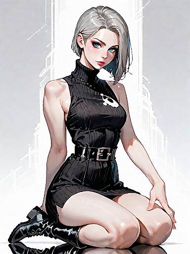 Realistic Woman in Minimalist Fashion