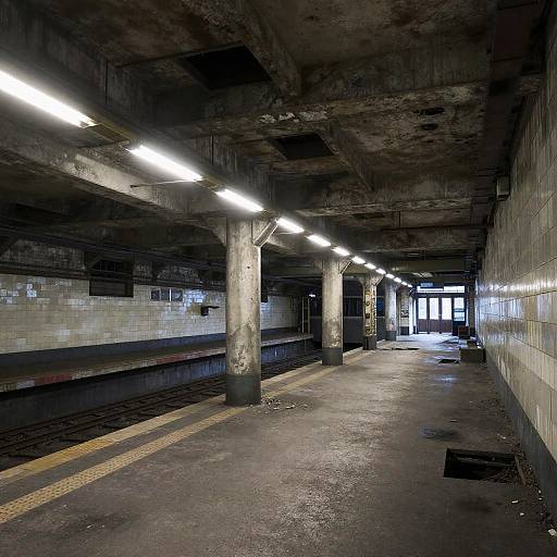 Brutalist Abandoned Subway Station Rendering