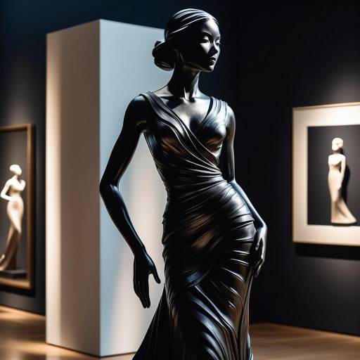 Elegant Abstract Woman Sculpture in Gallery