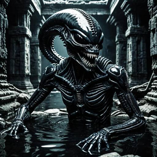 Mayan-Inspired Xenomorph in Ruins
