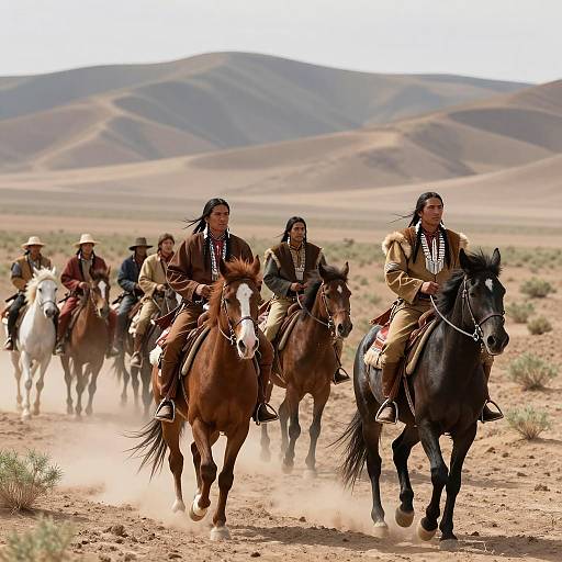Native American Tribe on Horseback Journey