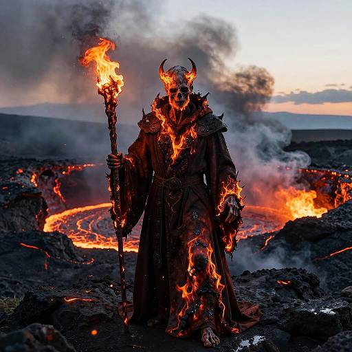Ember-Wreathed Undead Warlock Portrait
