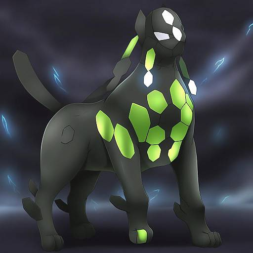 Illustration of Zygarde, pokemon in the style of Sheita