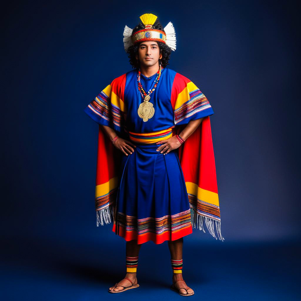 Confident Young Noble in Incan Attire