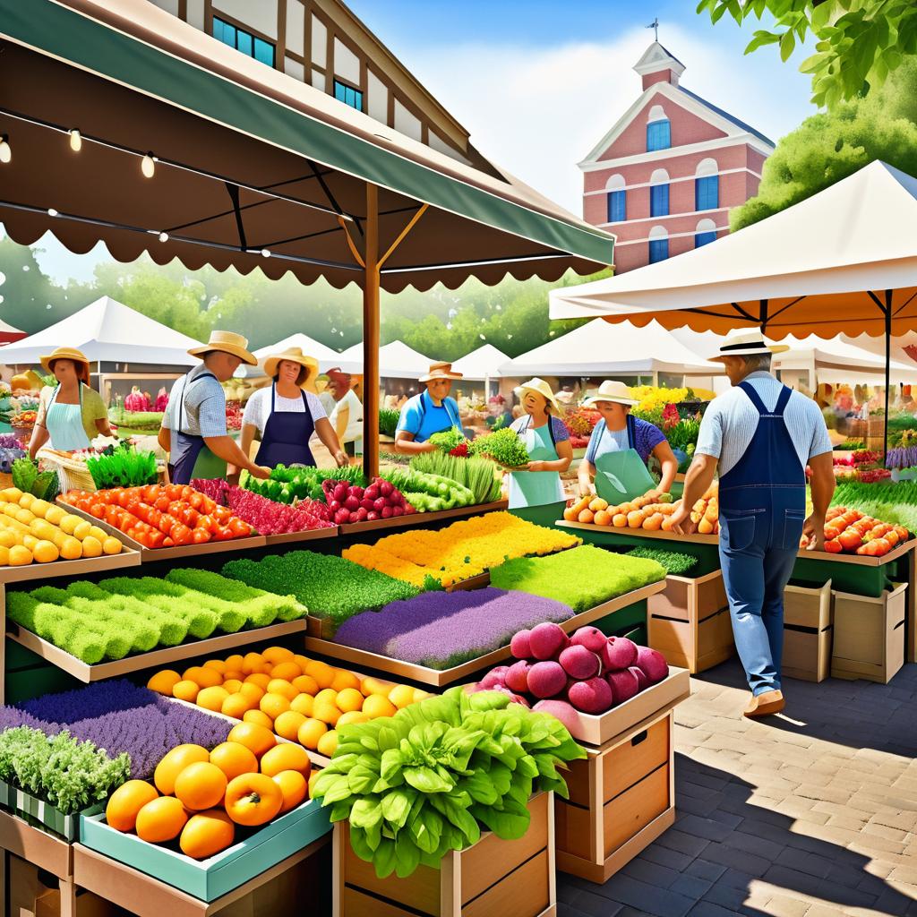 Vibrant Farmer's Market in Photorealism