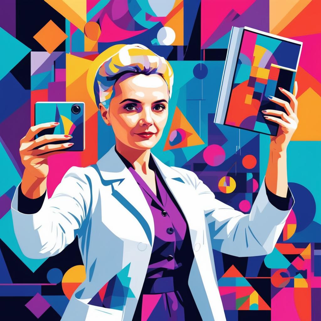 Marie Curie: A Vibrant Modern Selfie