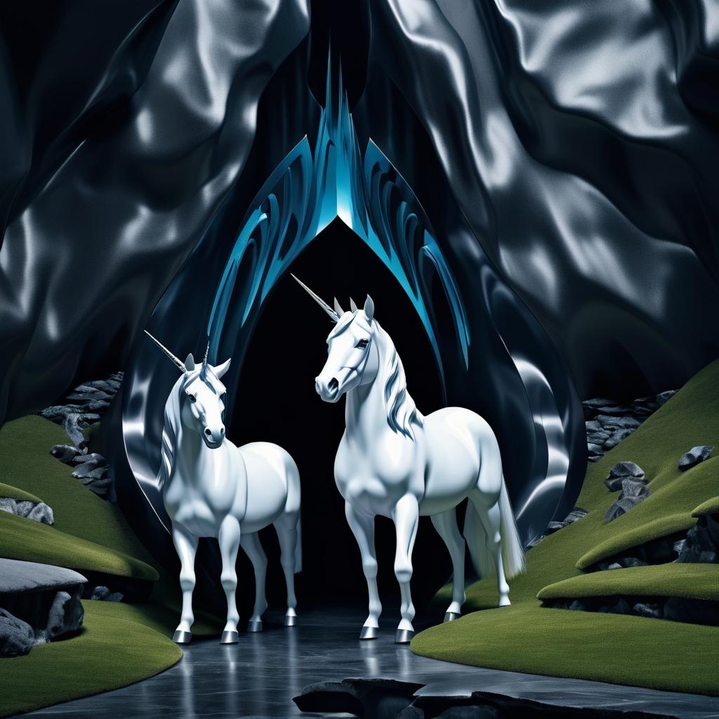 Sinister Unicorns in Dark Mountain Cave