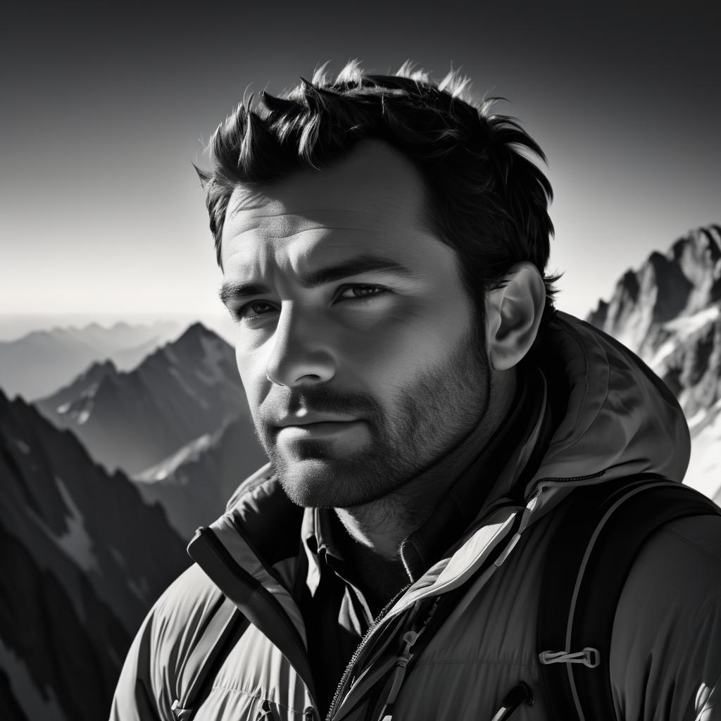 Eerie Portrait of a Mountain Climber