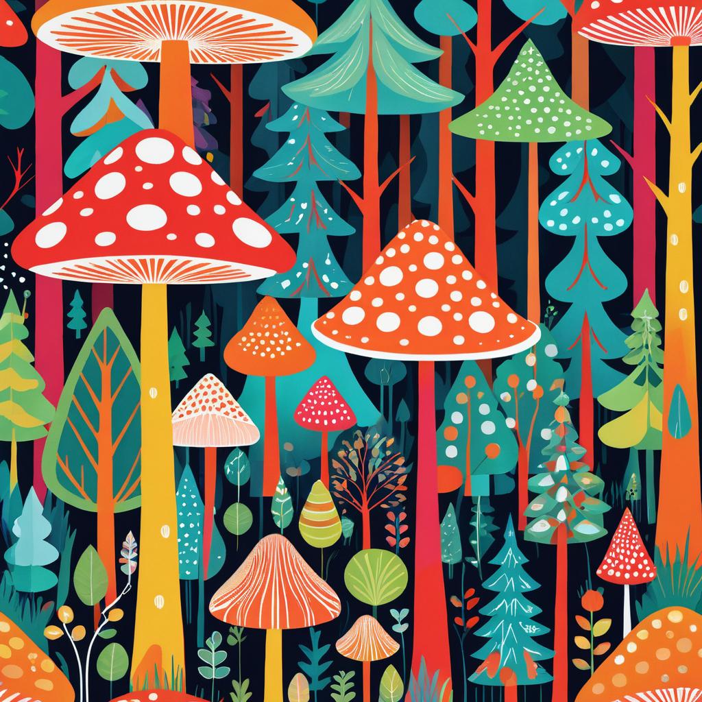 Whimsical Forest in Playful Colors