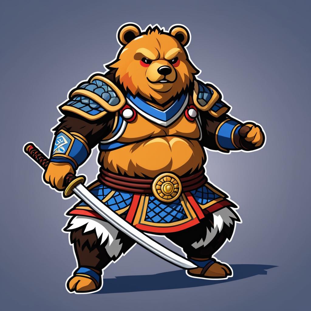 Japanese Bear Warrior Video Game Asset