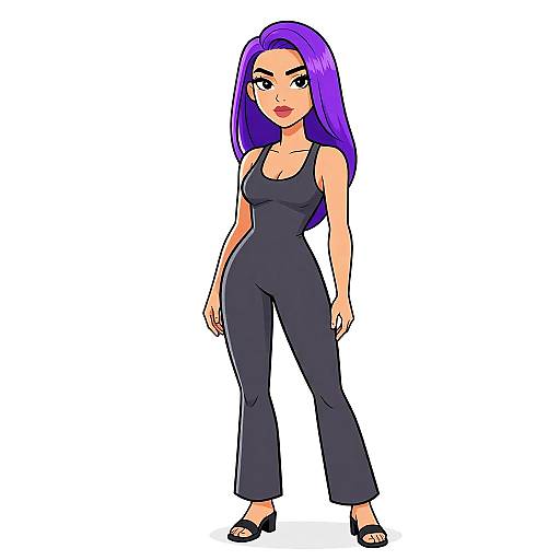 Athletic Woman in Gray Jumpsuit