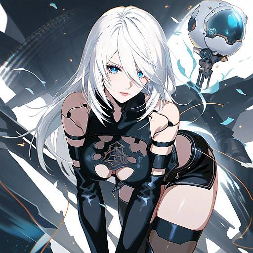 Illustration of A2 (nier:automata), nier (series) in the style of Chagen kokimu