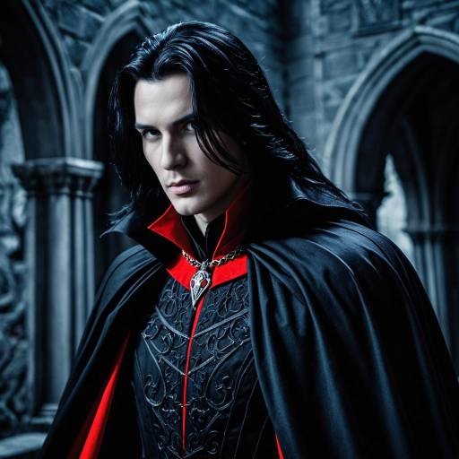Cinematic Dracula Costume with Red Collar