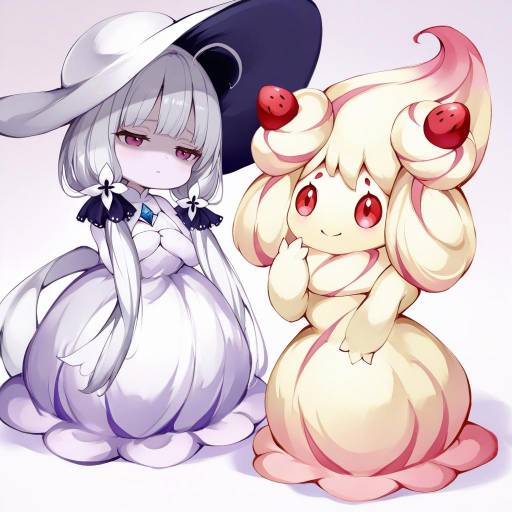 Illustration of Alcremie, pokemon in the style of Mile (off8mile)