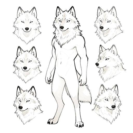 Wolf Humanoid Furry Sketch Base