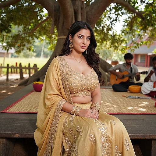 Elegant Woman in Traditional Ghagra Suit