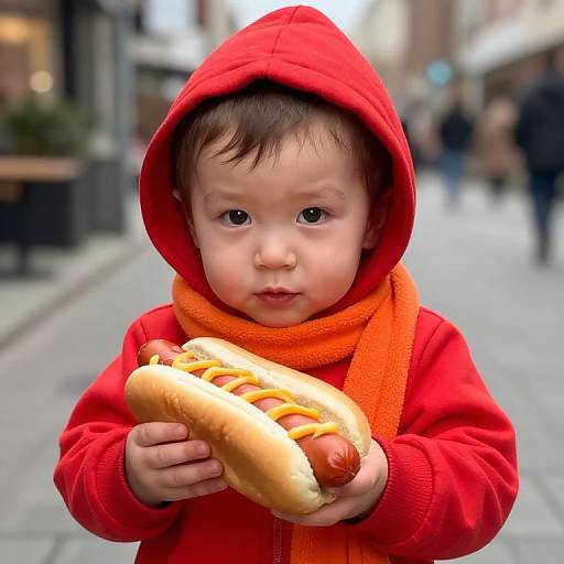 Toddler Boy in Hoodie and Scarf