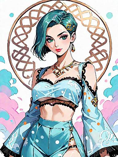 Enchanting Dark Fantasy Pin-Up Model